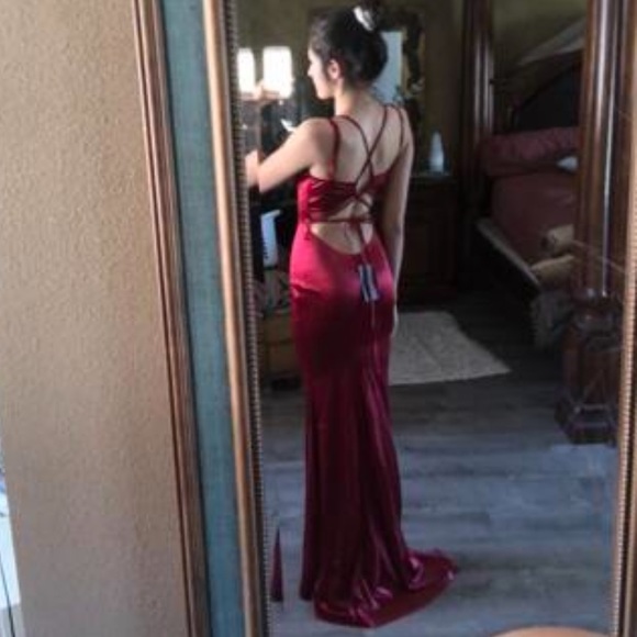 Women's Summer Dress Lace Up Back Satin Bridesmaid, Prom, evening Dress - Picture 11 of 16